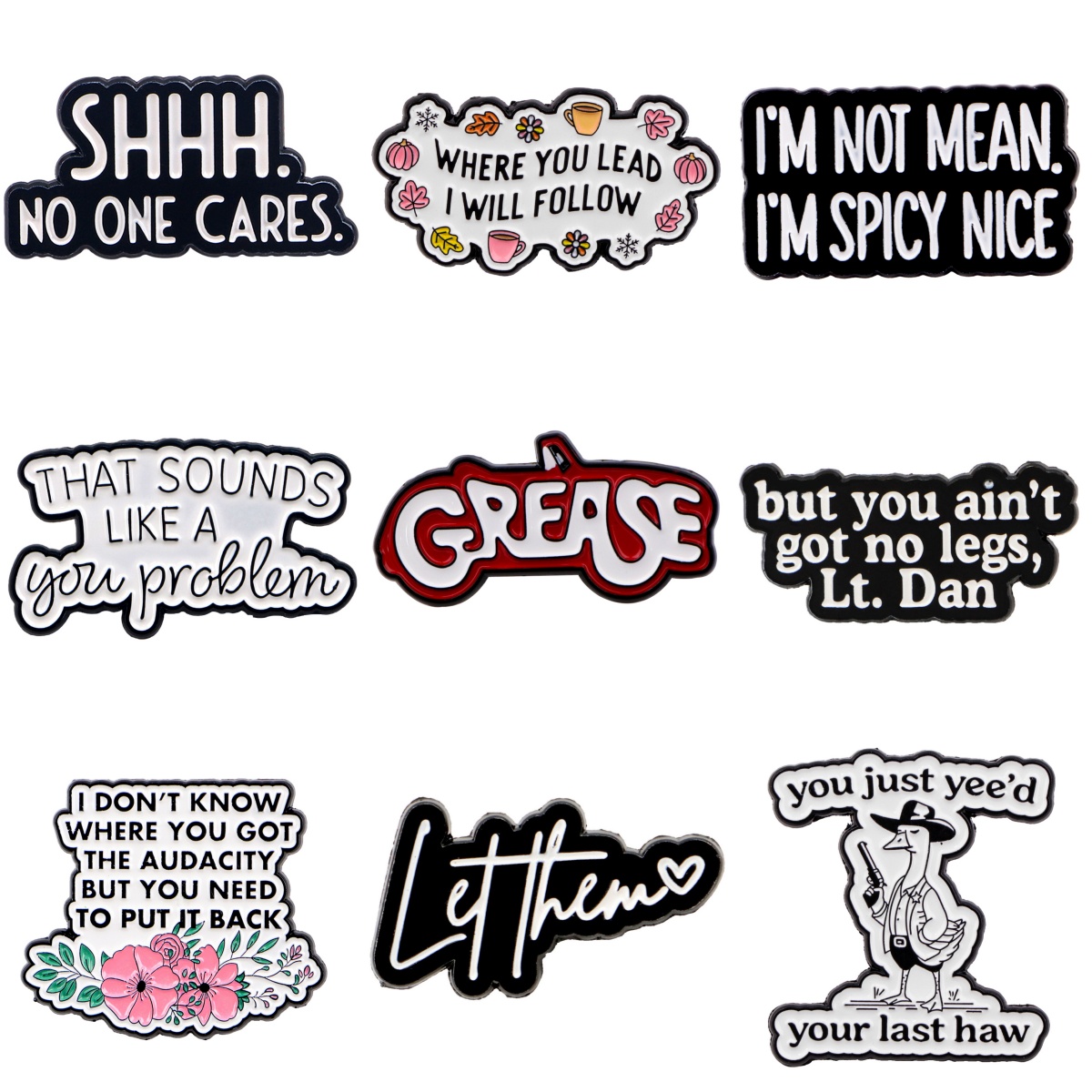 Women Accessories Quotes - 여성용 브로치 레터링 에나멜 핀 명언