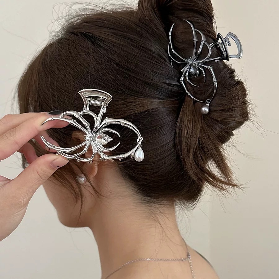 Women Accessories Business - 2025 할로윈 블랙 스파이더 헤어 클로