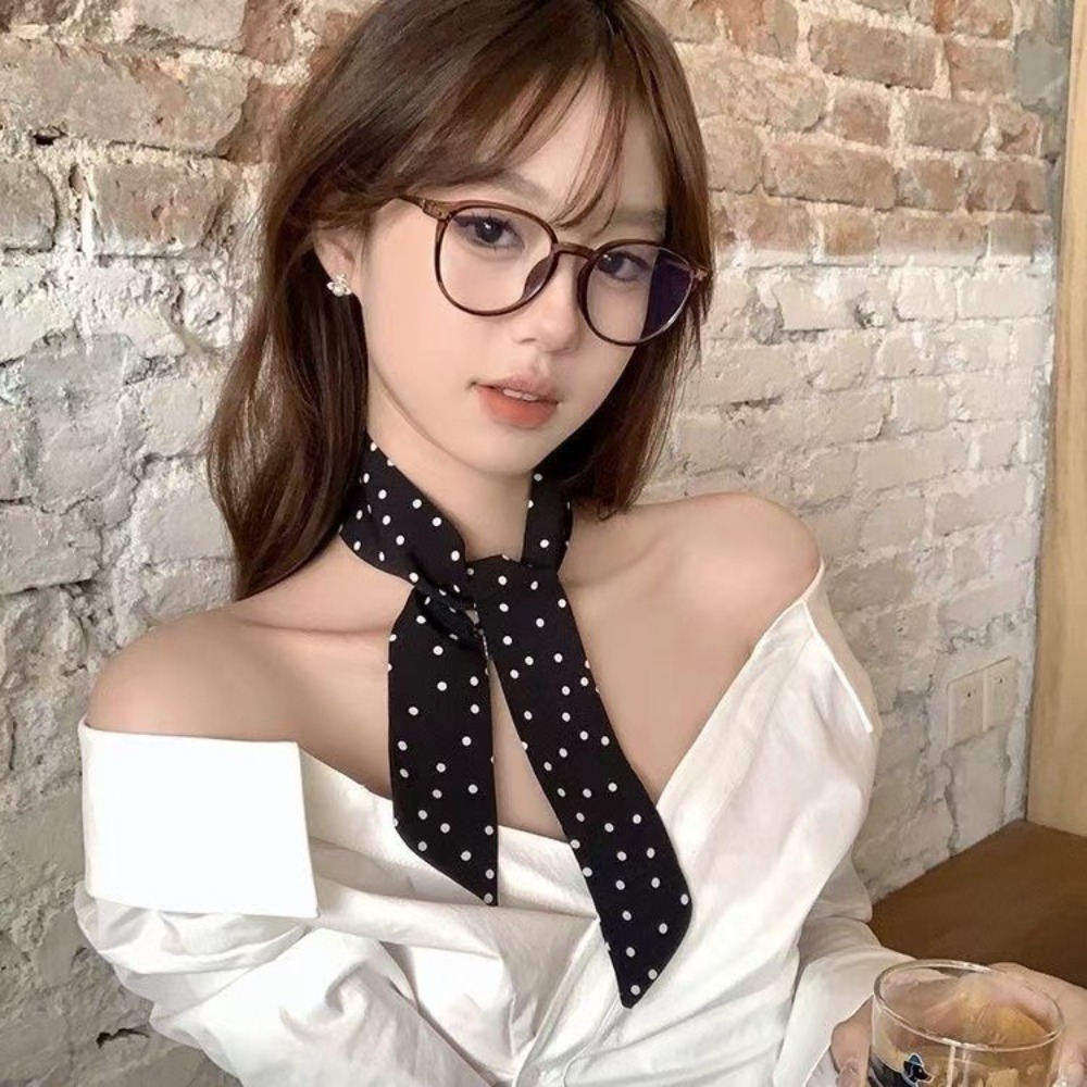 Women'S Korean Accessories - 패션 폴카 도트 좁은 가장자리 실크