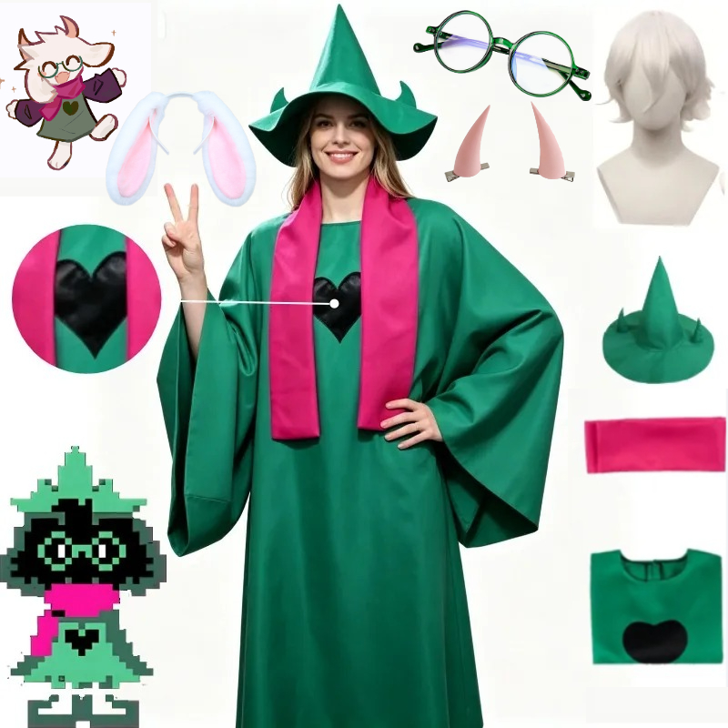 Women'S Ear Accessories - Deltarune Ralsei 코스프레 의상 녹색 망토