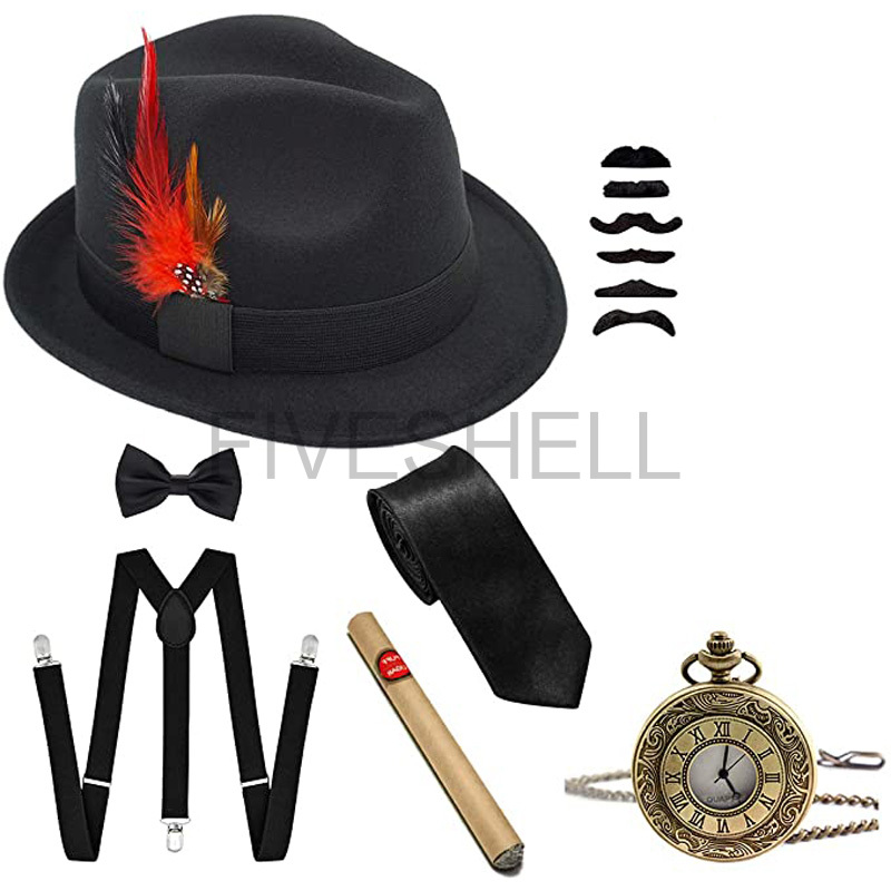 Women'S Accessories In The 1920S - 남성용 개츠비 갱스터 의상 액세서리 세트,