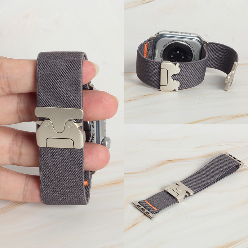 Women Accessories Website - 패션 오렌지 스티칭 탄성 나일론 스트랩