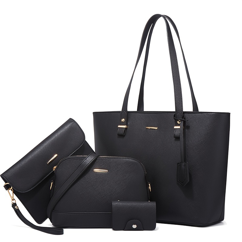 Women'S Accessories For Suit - 4종 세트 여성 가방 세트 단색
