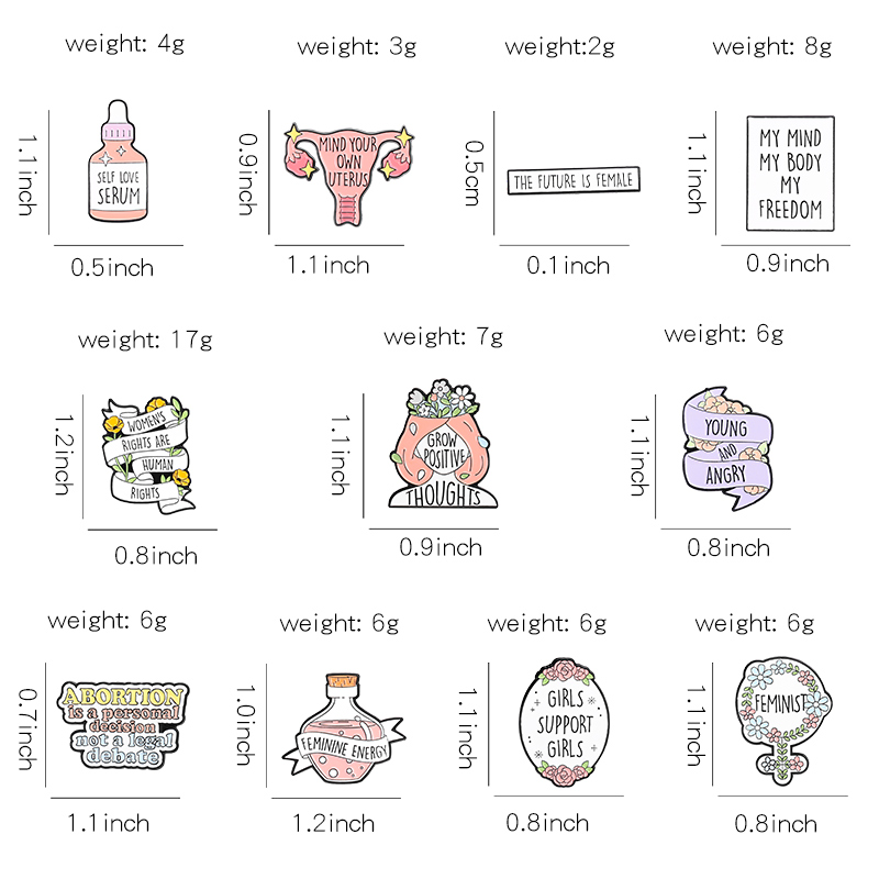 따옴표 여성 파워 에나멜 핀 에너지 브로치 병 자기 사 - Women Accessories Quotes 리뷰 및 가격