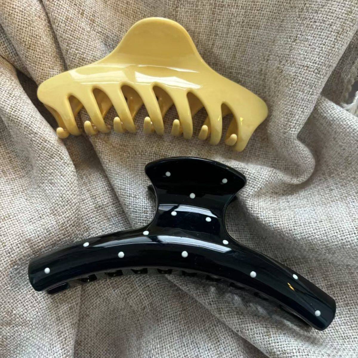 한국 스타일의 검은색 물방울 무늬 헤어핀, 샤크핀, 노 - Women'S Yellow Accessories 리뷰 및 가격