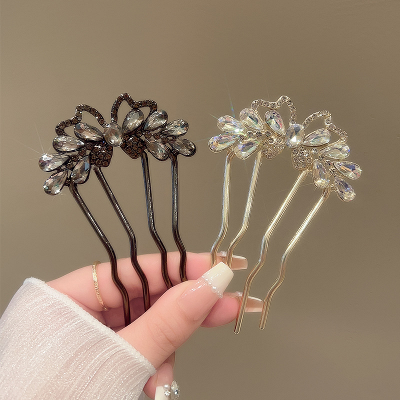 패션 라인스톤 U자형 헤어 스틱 나비 머리핀 여성용 번 - Women Accessories Shop 리뷰 및 가격