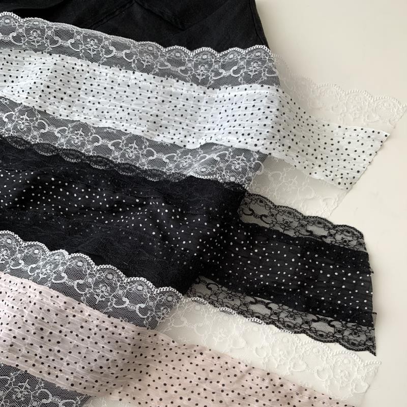 프랑스 레트로 롱 스트라이프 폴카 도트 스카프 레이스  - Women'S Korean Accessories 리뷰 및 가격