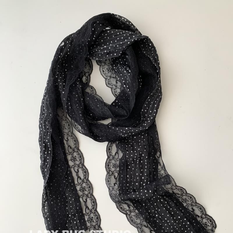 프랑스 레트로 롱 스트라이프 폴카 도트 스카프 레이스  - Women'S Korean Accessories 리뷰 및 가격