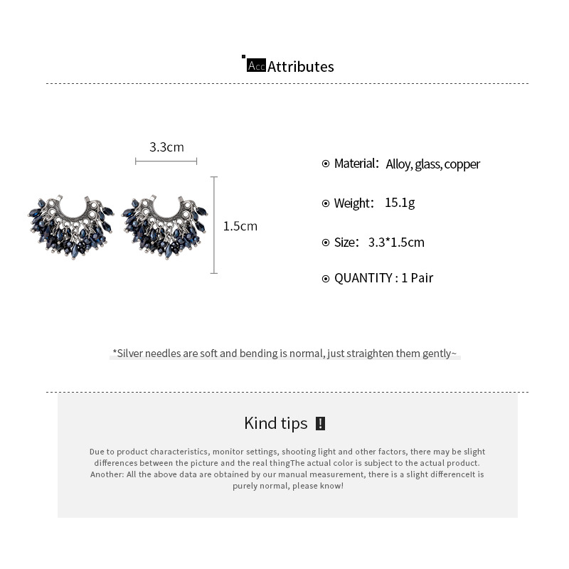    여성을위한 우아한 크리스탈 페르시 태슬 귀걸이  - Tassel Earrings Boho 리뷰 및 가격