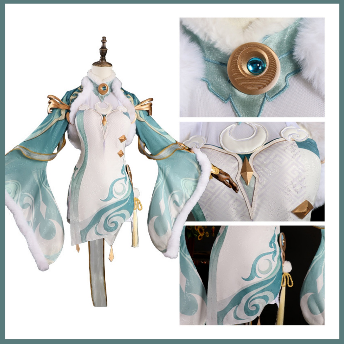 게임 zibai 코스프레 의상 녹색 흰색 말의 빛나는  - Women'S Ear Accessories 리뷰 및 가격