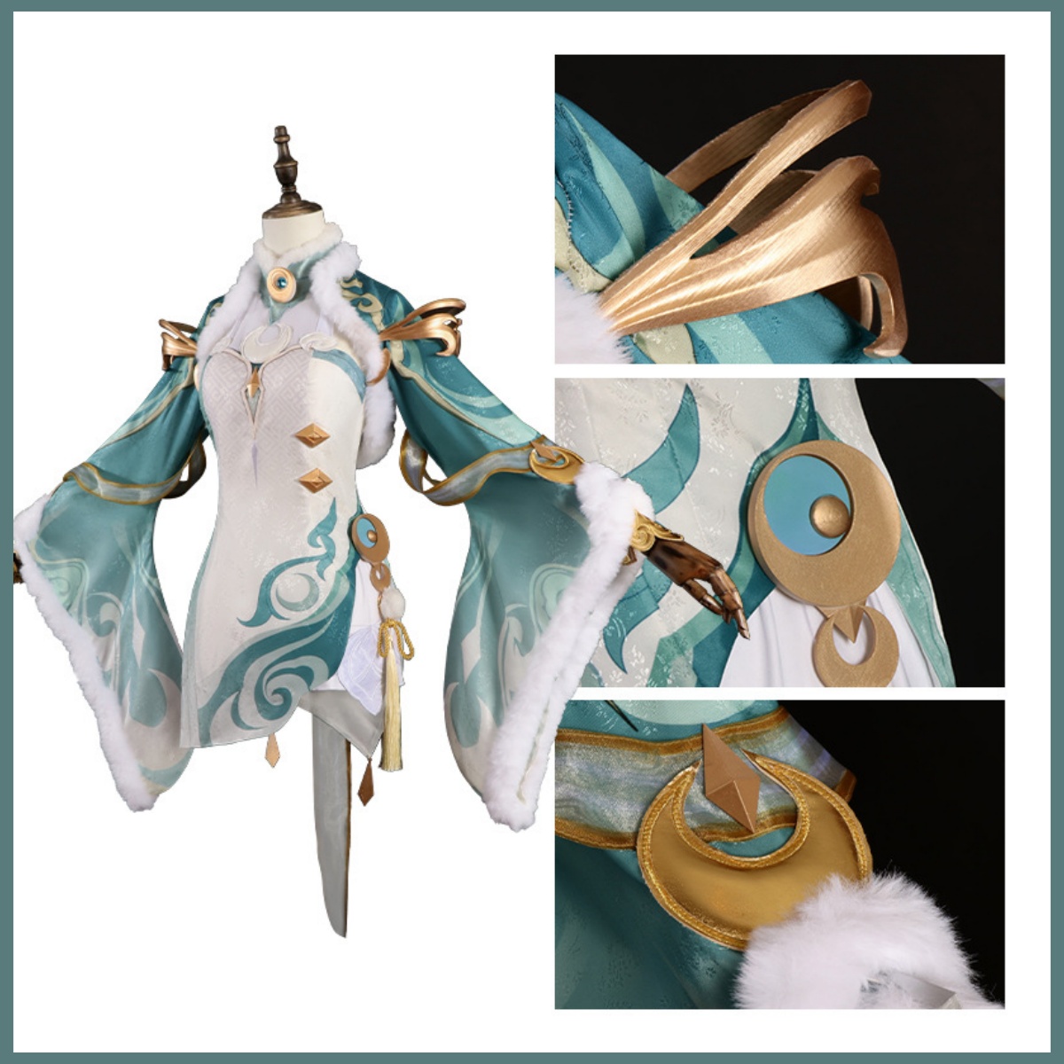 게임 zibai 코스프레 의상 녹색 흰색 말의 빛나는  - Women'S Ear Accessories 리뷰 및 가격