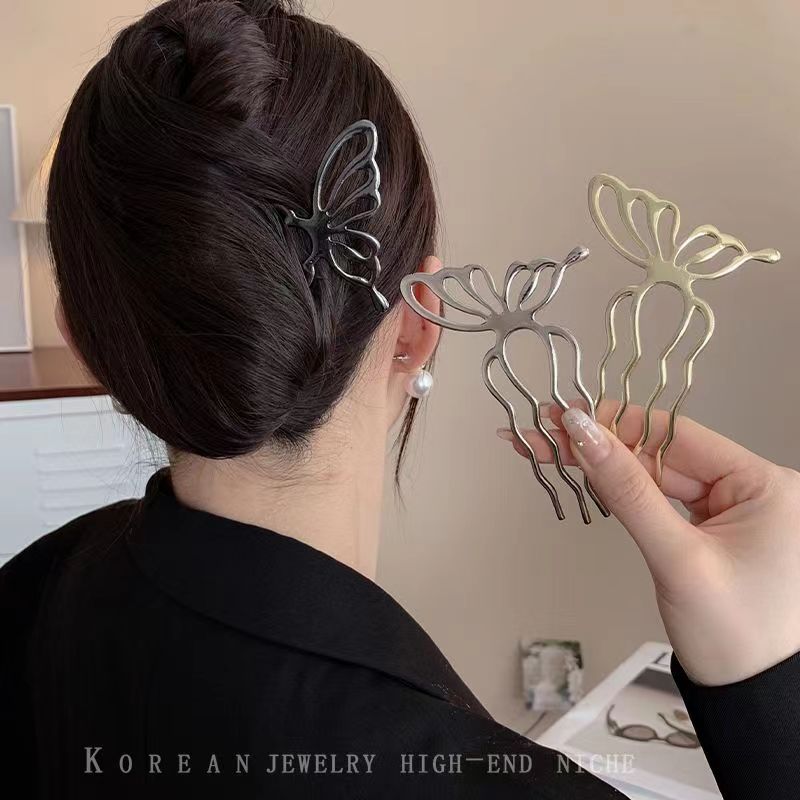 한국식 나비 모양 헤어 스틱 헤어 번 빗 클립 메탈 헤 - Women'S Korean Accessories 리뷰 및 가격