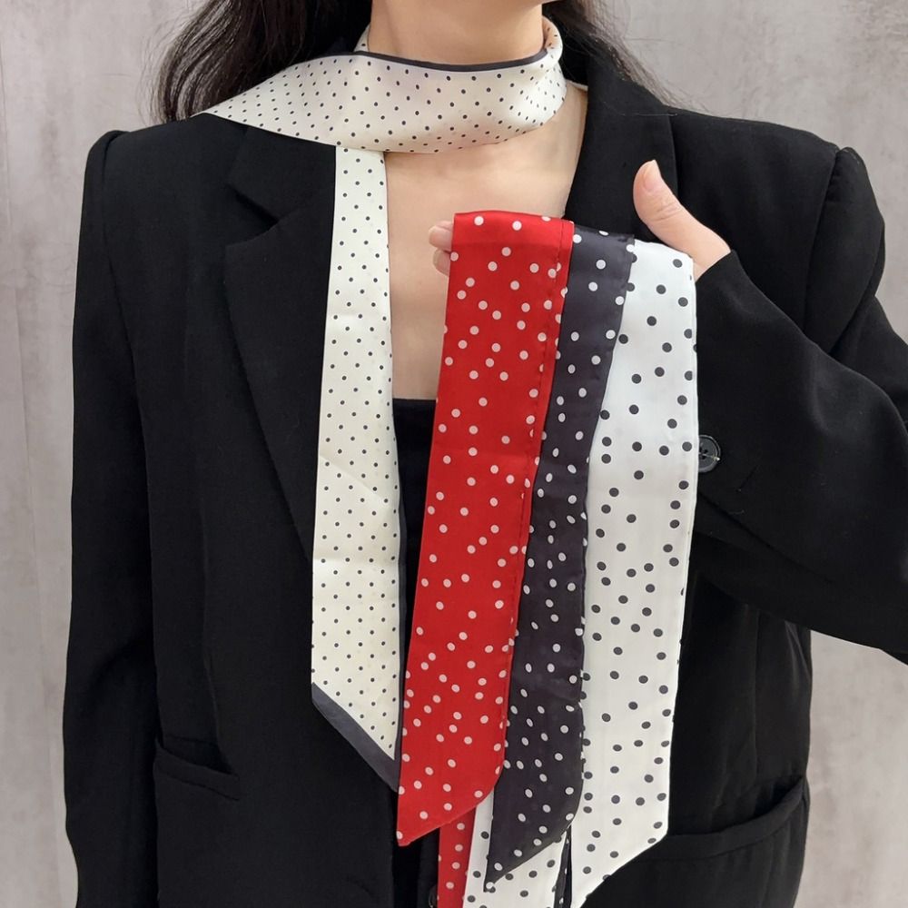 패션 폴카 도트 좁은 가장자리 실크 스카프 럭셔리 클래 - Women'S Korean Accessories 리뷰 및 가격