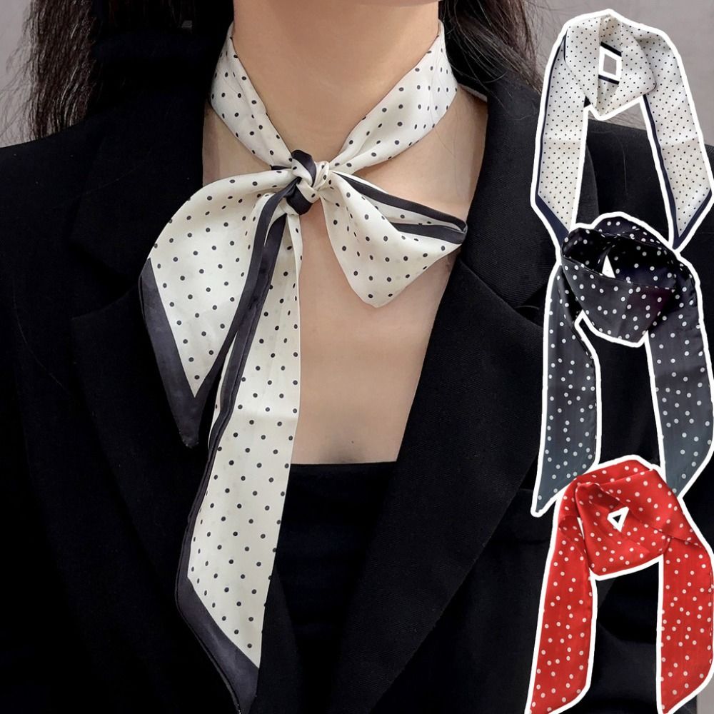 패션 폴카 도트 좁은 가장자리 실크 스카프 럭셔리 클래 - Women'S Korean Accessories 리뷰 및 가격