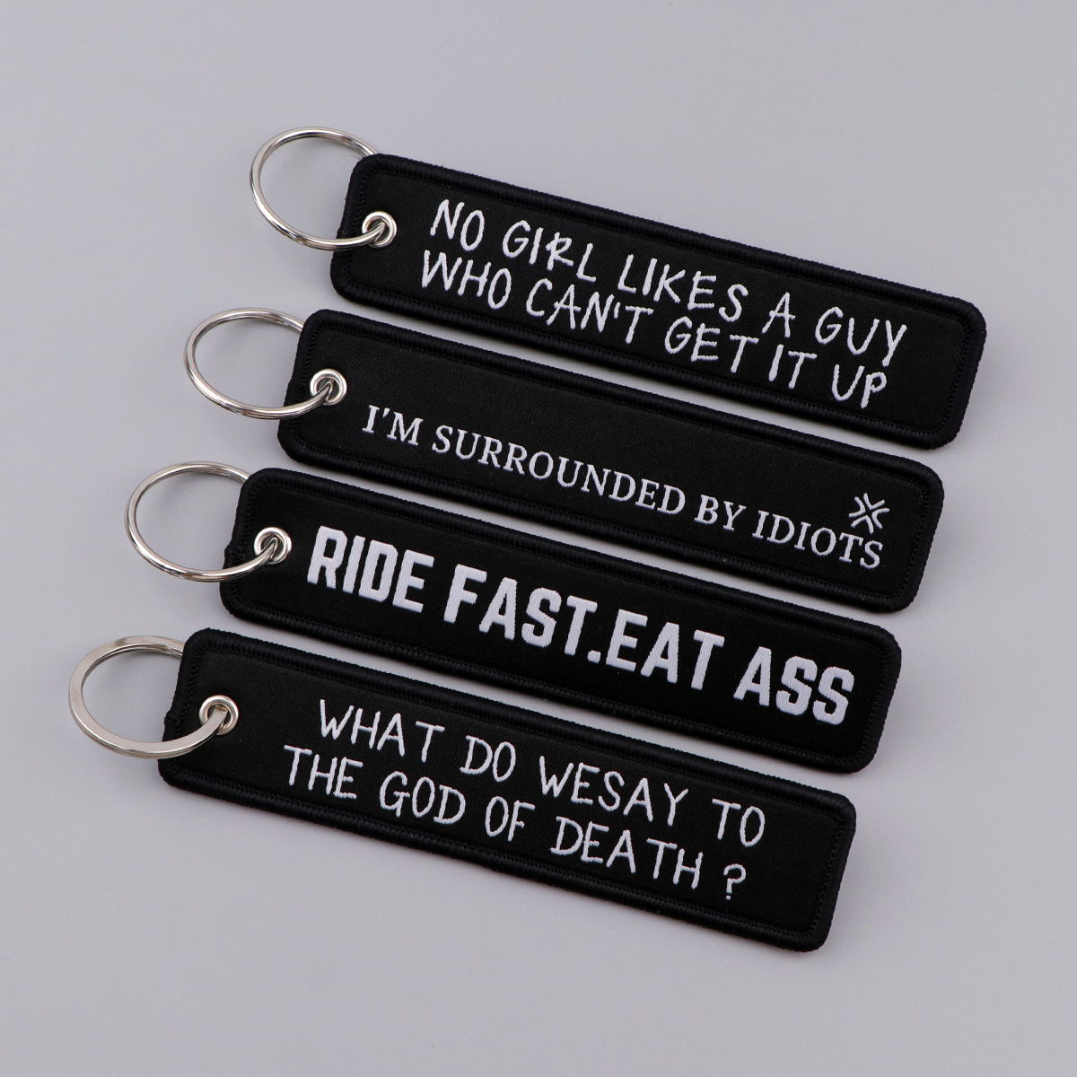 경고 문구 자수 키홀더 바이커 키 태그 여성용 남성용  - Women Accessories Quotes 리뷰 및 가격