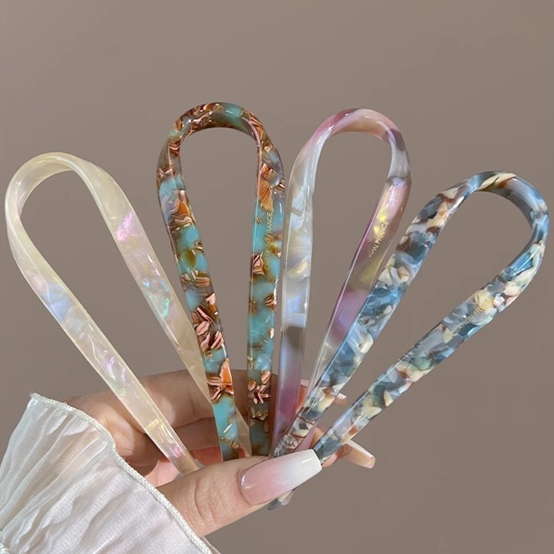 U 자형 헤어 스틱 아세테이트 아크릴 헤어 포크 헤어  - Women Accessories Shop 리뷰 및 가격