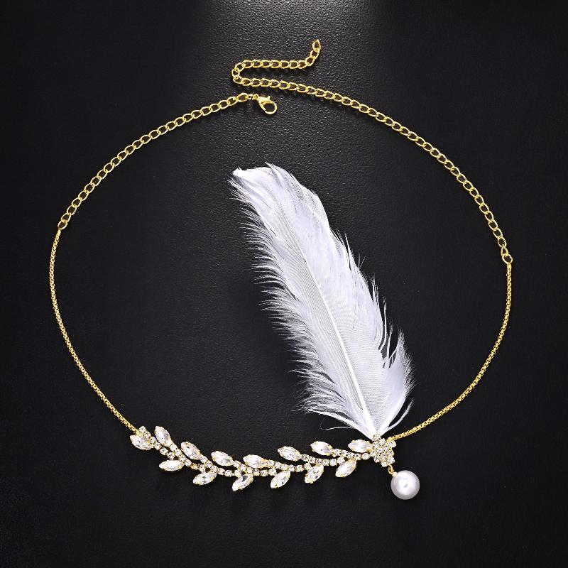 1920년대 플래퍼 깃털 머리띠 반짝이는 라인스톤 잎사 - Women'S Accessories In The 1920S 리뷰 및 가격