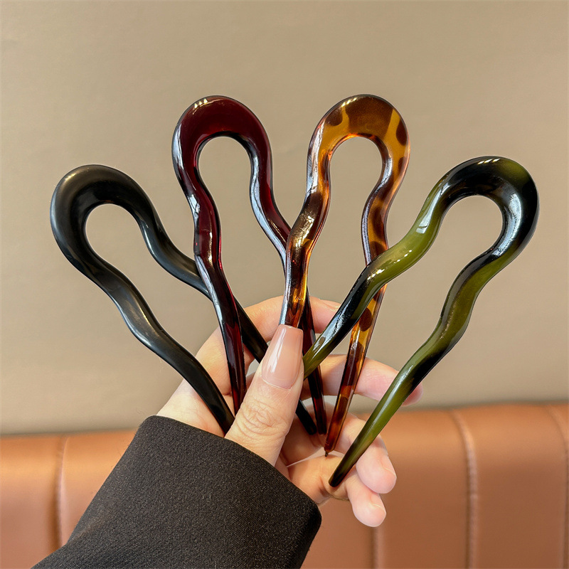 U자형 헤어 포크 패션 거북이 등껍질 아세테이트 아크릴 - Women Accessories Shop 리뷰 및 가격