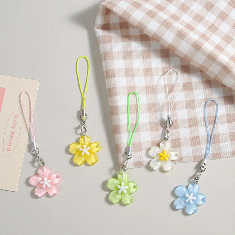 여성을위한 다채로운 수지 꽃 전화 체인 한국 스타일 신 - Women'S Korean Accessories 리뷰 및 가격