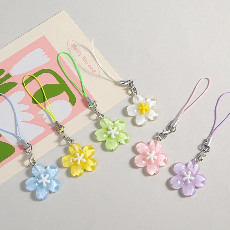 여성을위한 다채로운 수지 꽃 전화 체인 한국 스타일 신 - Women'S Korean Accessories 리뷰 및 가격