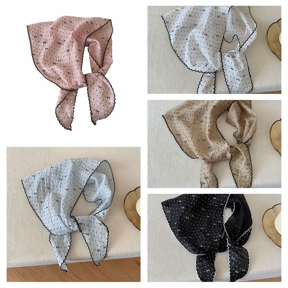 프랑스 폴카 도트 삼각형 헤드스카프 리본 파스텔톤 한국 - Women'S Korean Accessories 리뷰 및 가격