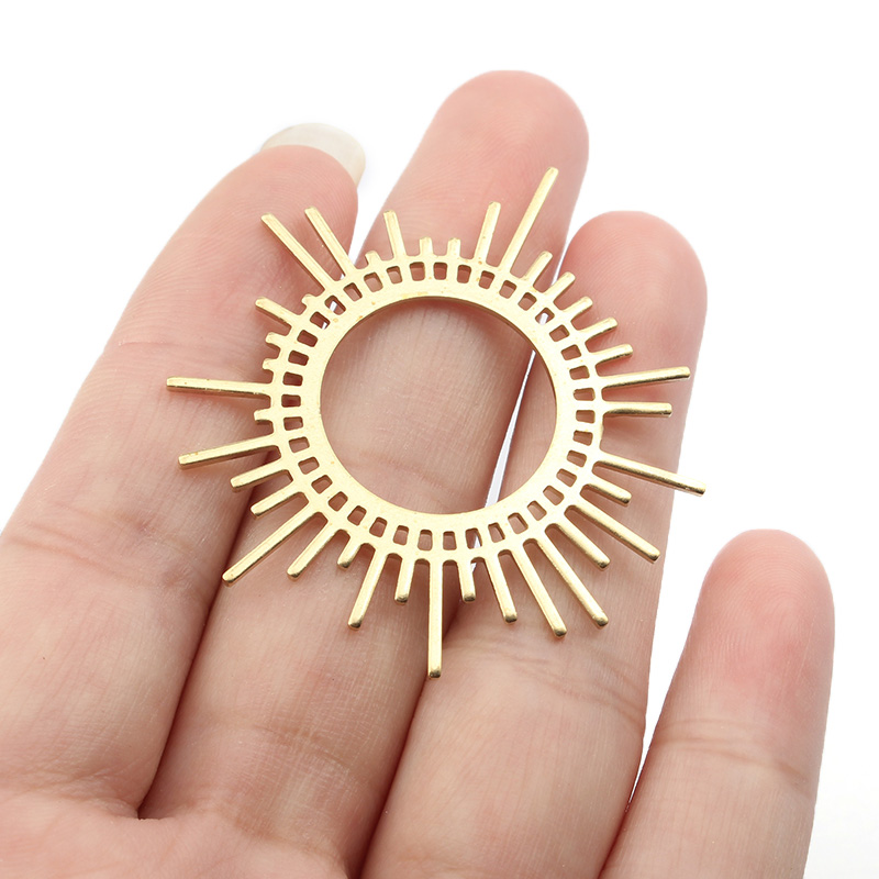 5 개/몫 원시 황동 태양 버스트 매력 DIY Boho - Tassel Earrings Boho 리뷰 및 가격