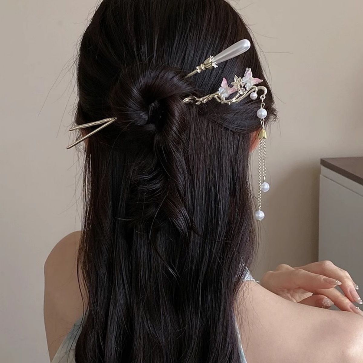 2025 여성을위한 새로운 꽃 머리핀 우아한 꽃 나비  - Women Accessories Shop 리뷰 및 가격