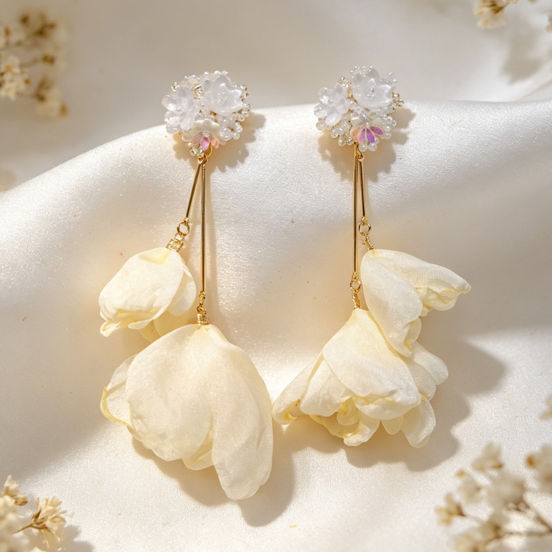 새로운 패션 플라워 태슬 클립 귀걸이 여성용 무피어싱  - Tassel Earrings Boho 리뷰 및 가격