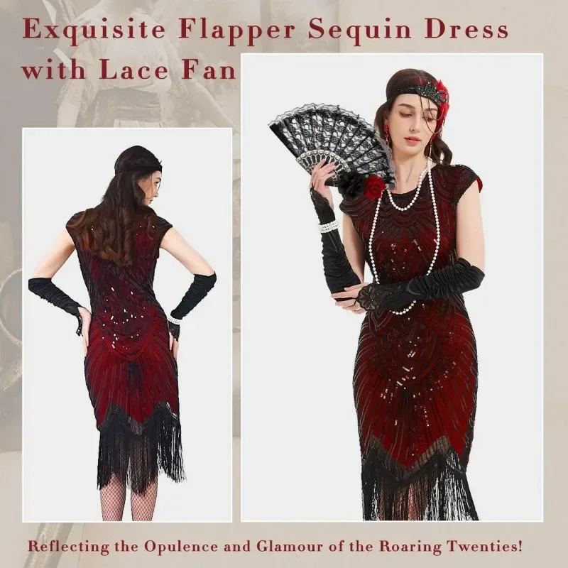 여성용 1920년대 드레스 플래퍼 드레스 레이스 팬 깃 - Women'S Accessories In The 1920S 리뷰 및 가격