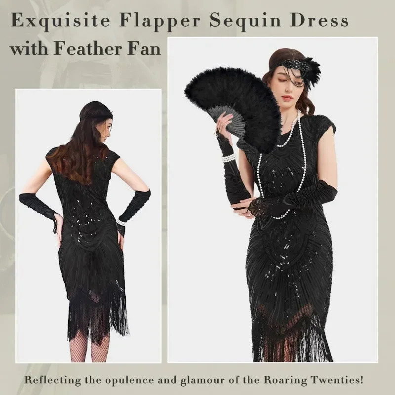 여성용 1920년대 드레스 플래퍼 드레스 레이스 팬 깃 - Women'S Accessories In The 1920S 리뷰 및 가격