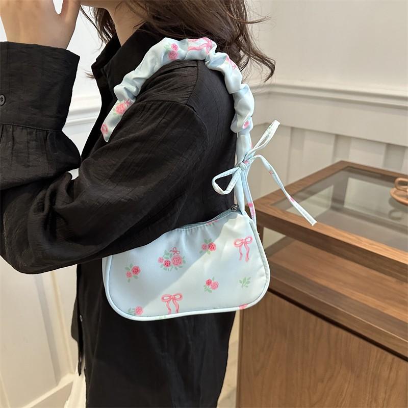 귀여운 꽃무늬 리본 프린트가 있는 한국 캔버스 숄더백  - Women'S Korean Accessories 리뷰 및 가격
