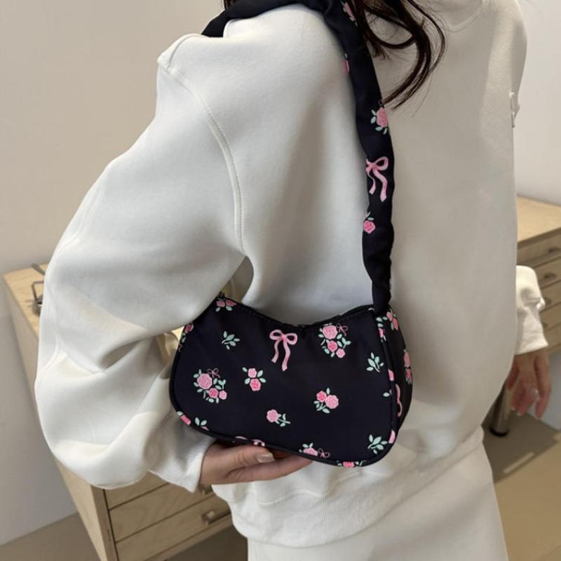 귀여운 꽃무늬 리본 프린트가 있는 한국 캔버스 숄더백  - Women'S Korean Accessories 리뷰 및 가격
